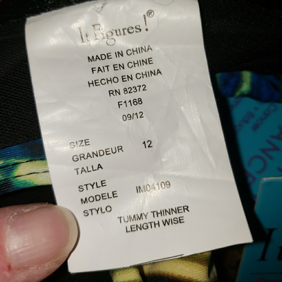 Nwt It Figures Tummy Thinner 1pc Bathing Suit sz12 - Picture 6 of 7